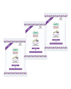 3 Packs Wipes Snake Brand Prickly Heat Cool Body Wipes (French Lavender Scent) 