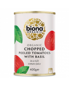 Organic Chopped Tomatoes with Fresh Basil 400g (BPA FREE)