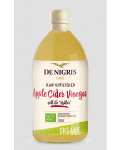 Nigris Organic, Raw, Unfiltered Apple Cider Vinegar with Mother from Italy (500ml)
