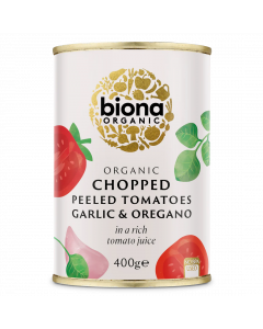 Organic Chopped Tomatoes with with Garlic and Oregano  400g (BPA FREE)